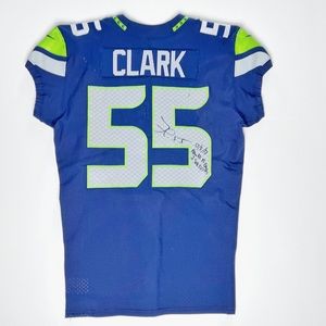 Frank Clark game worn Seahawks jersey